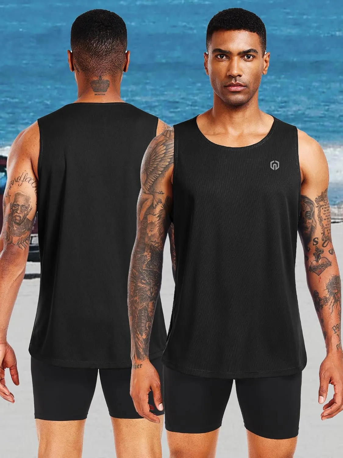 NELEUS 4 Pack Men's Gym Shirts Sleeveless Athletic Workout Tank Tops