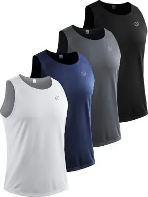 NELEUS 4 Pack Men's Gym Shirts Sleeveless Athletic Workout Tank Tops