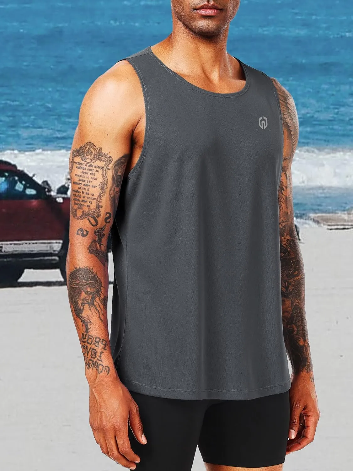 NELEUS 4 Pack Men's Gym Shirts Sleeveless Athletic Workout Tank Tops