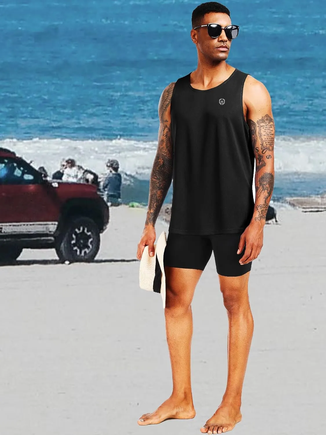 NELEUS 4 Pack Men's Gym Shirts Sleeveless Athletic Workout Tank Tops