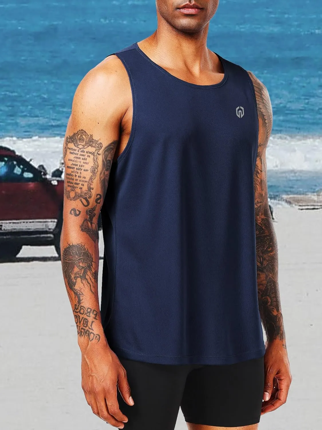 NELEUS 4 Pack Men's Gym Shirts Sleeveless Athletic Workout Tank Tops