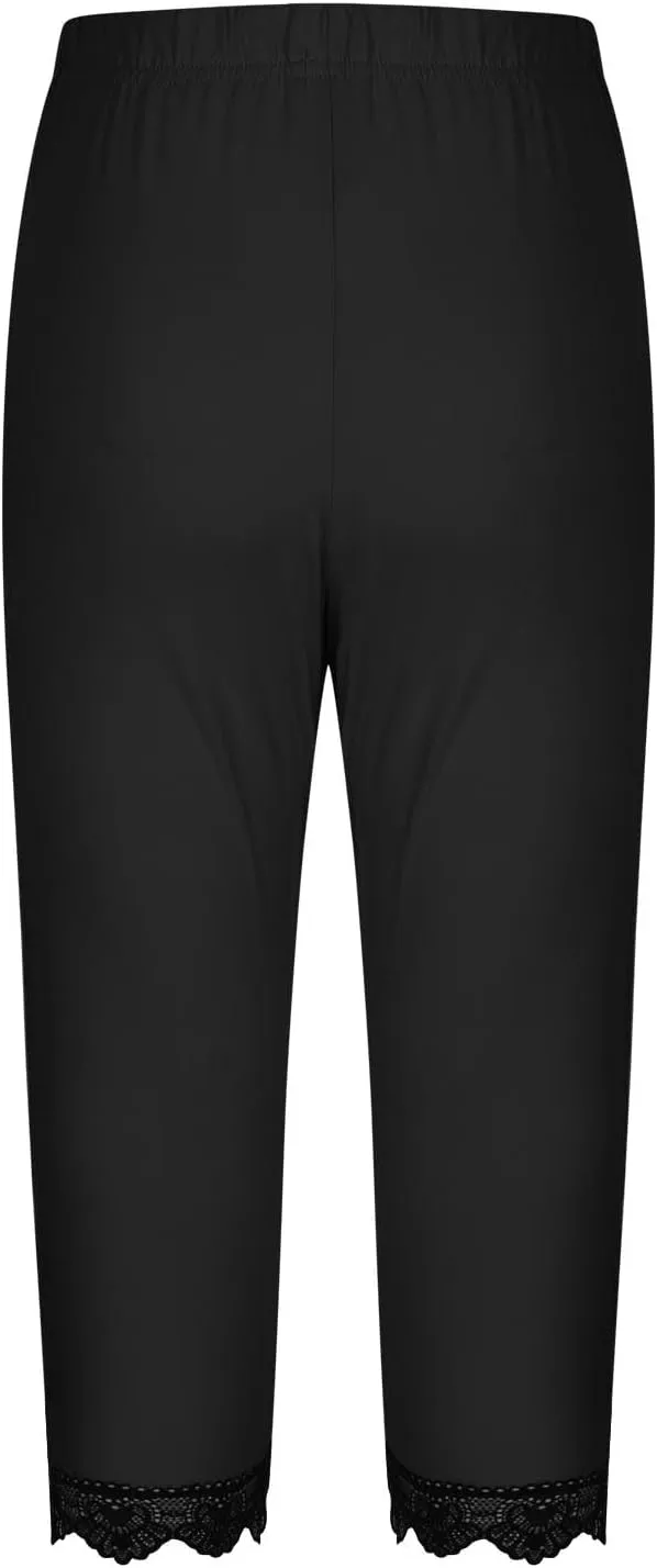 Omens Capris for Summer Dressy Cropped High Waist Yoga Pants Comfy Stretchy Leggings Workout Compression Pant