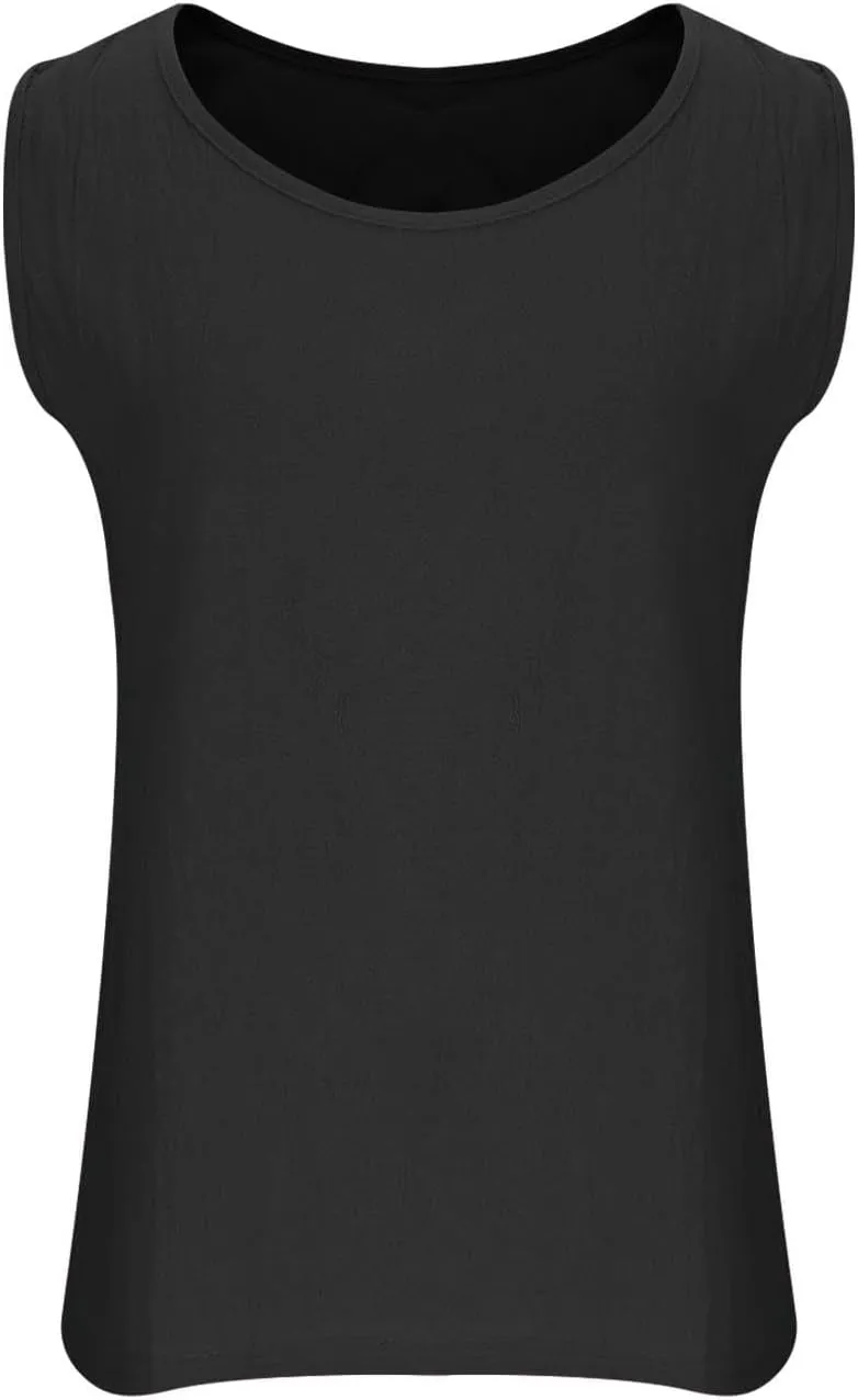 Oplxuo Cotton Linen Tank Tops for Women Loose Fit Sleeveless Round Neck Tee Shirts Summer Casual Flowy Blouses Tunic Tops