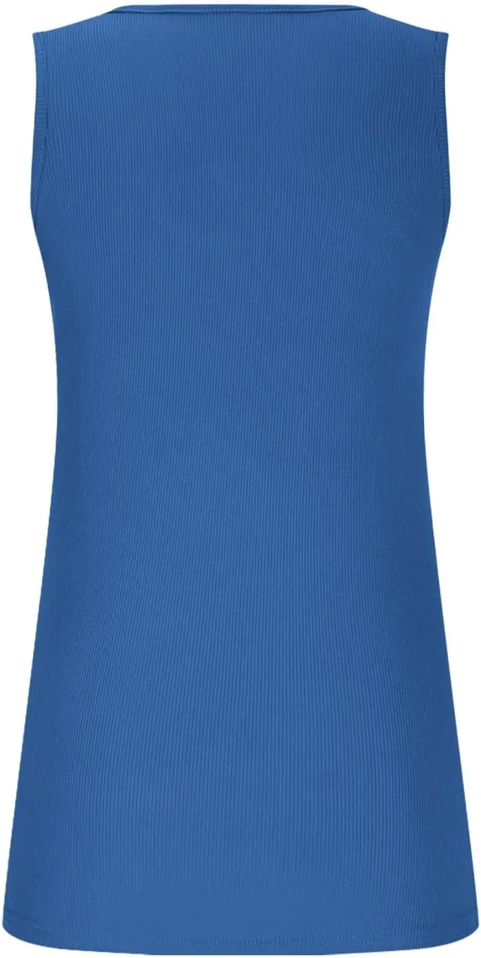 Oplxuo Womens Summer Cutout Tank Tops Asymmetric Neck Sleeveless Shirts Ribbed Tanks Slim Fitted Y2K Sexy Basic Tee Shirts