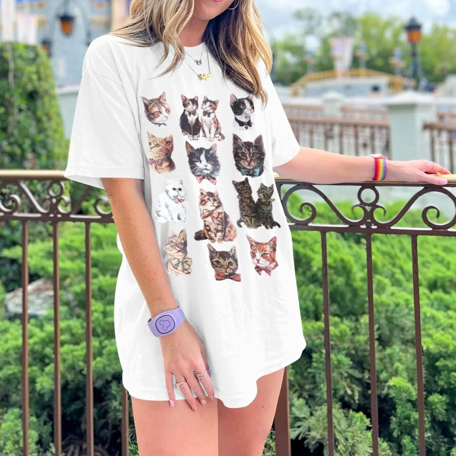 Oversized Cat Shirt Cute Graphic Tees for Women Y2k Funny Tshirts Baggy Aesthetic Shirts Cat Lover Gifts Kawaii Tops