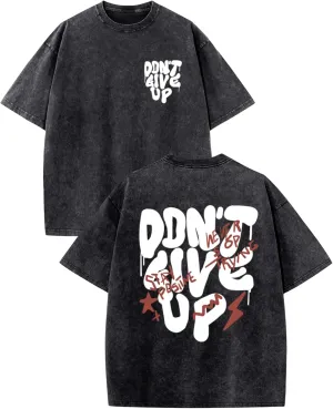 Oversized Tshirts for Men Graphic Vintage Tees Streetwear Shirts Acid Wash Tshirt Positive Letter Print Cotton Tops