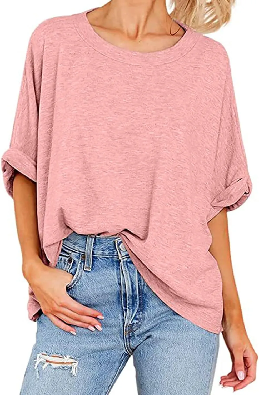Oversized Tshirts Shirts for Women Loose Fit Workout Tops Casual Summer 2025 Trendy Plaid Tees Shirt