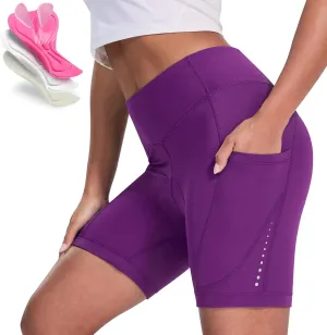 Padded Bike Shorts Women Cycling Underwear 4D Gel Padding & Pockets Bicycle Biking Biker Shorts Road Mountain