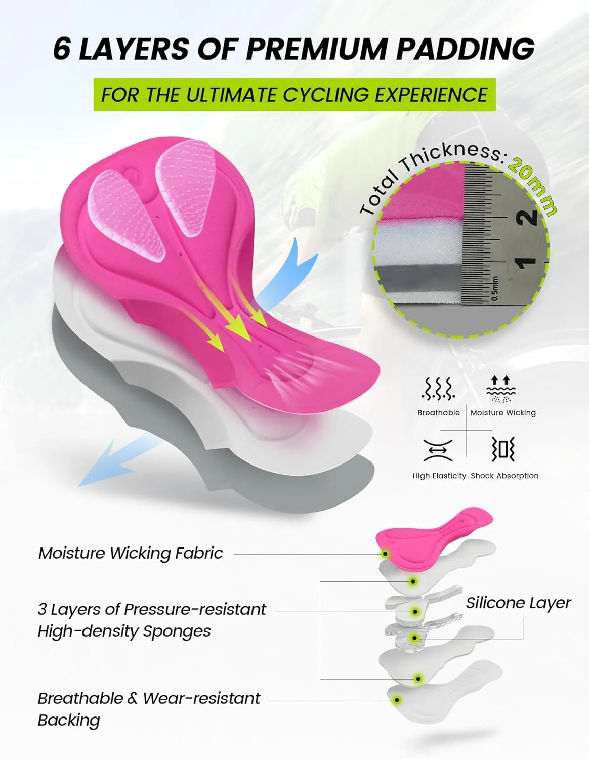 Padded Bike Shorts Women Cycling Underwear 4D Gel Padding & Pockets Bicycle Biking Biker Shorts Road Mountain