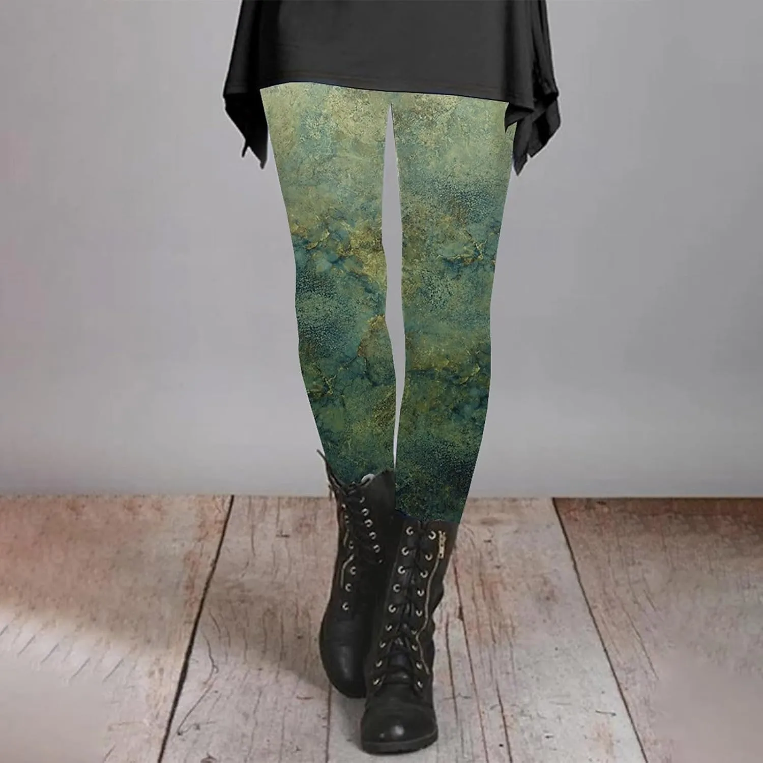 Patterned Workout Leggings for Women with Pockets Animal Print Flare Yoga Pants Elf Leggings Plus Size