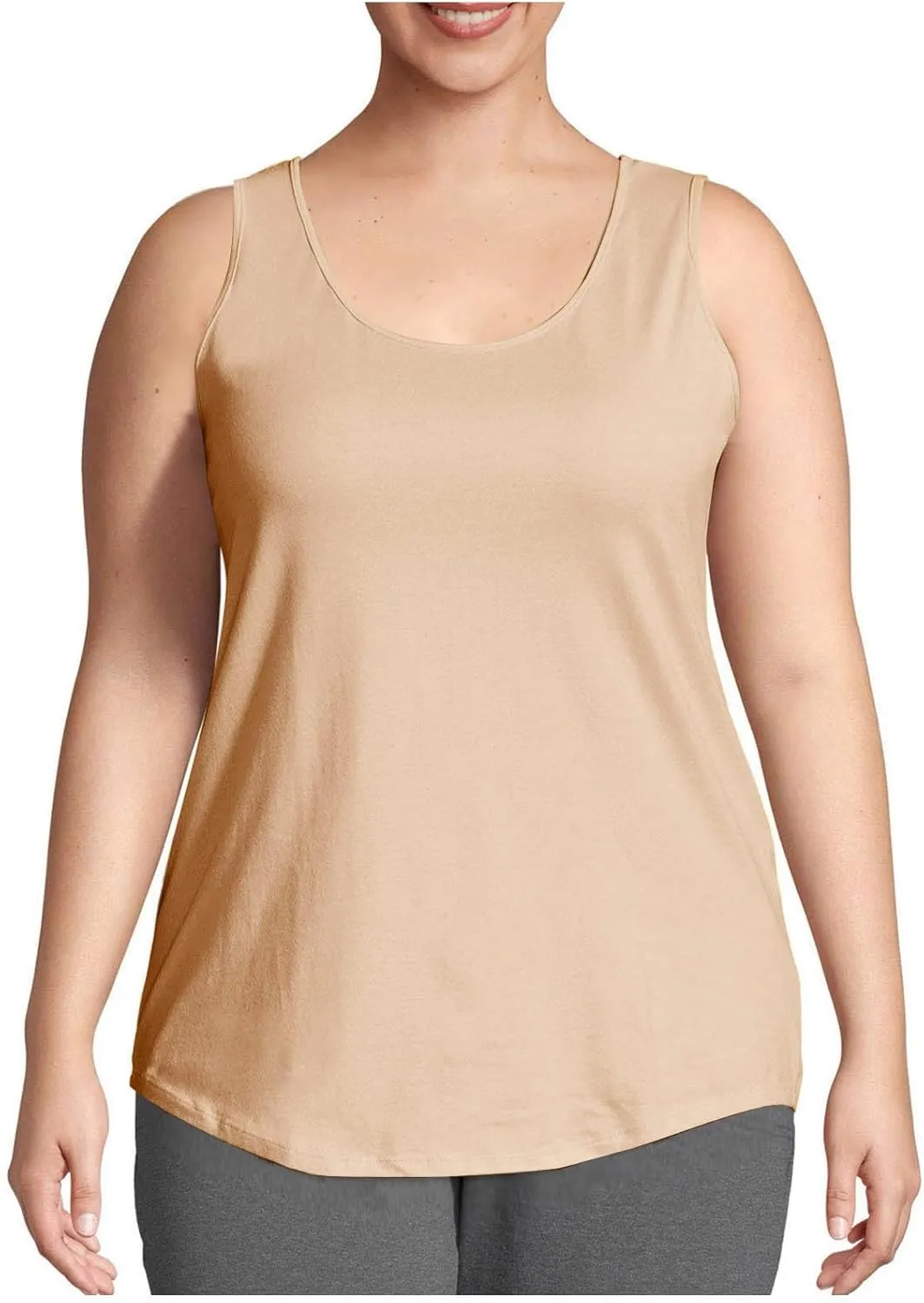 Plus Size Tops for Women Loose Fit Tank Top Summer Casual Scoop Neck Trendy Sleeveless Shirts Fashion Flowy Blouse