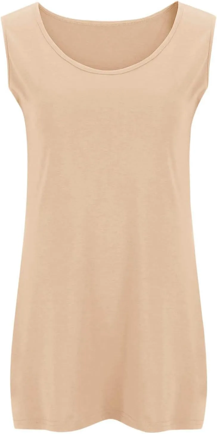 Plus Size Tops for Women Loose Fit Tank Top Summer Casual Scoop Neck Trendy Sleeveless Shirts Fashion Flowy Blouse