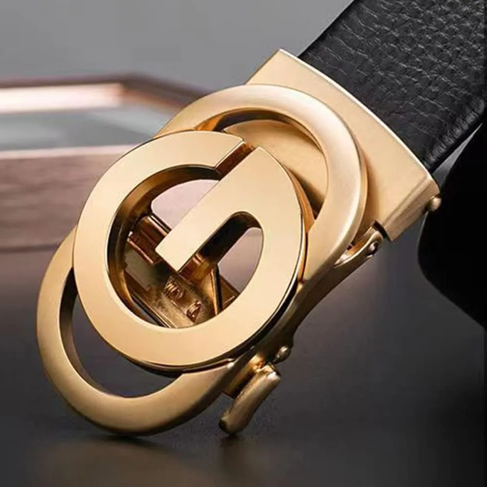 Ratchet Leather Belts for Men Trend Fashion Designer Belts for Dress,with Gift Box