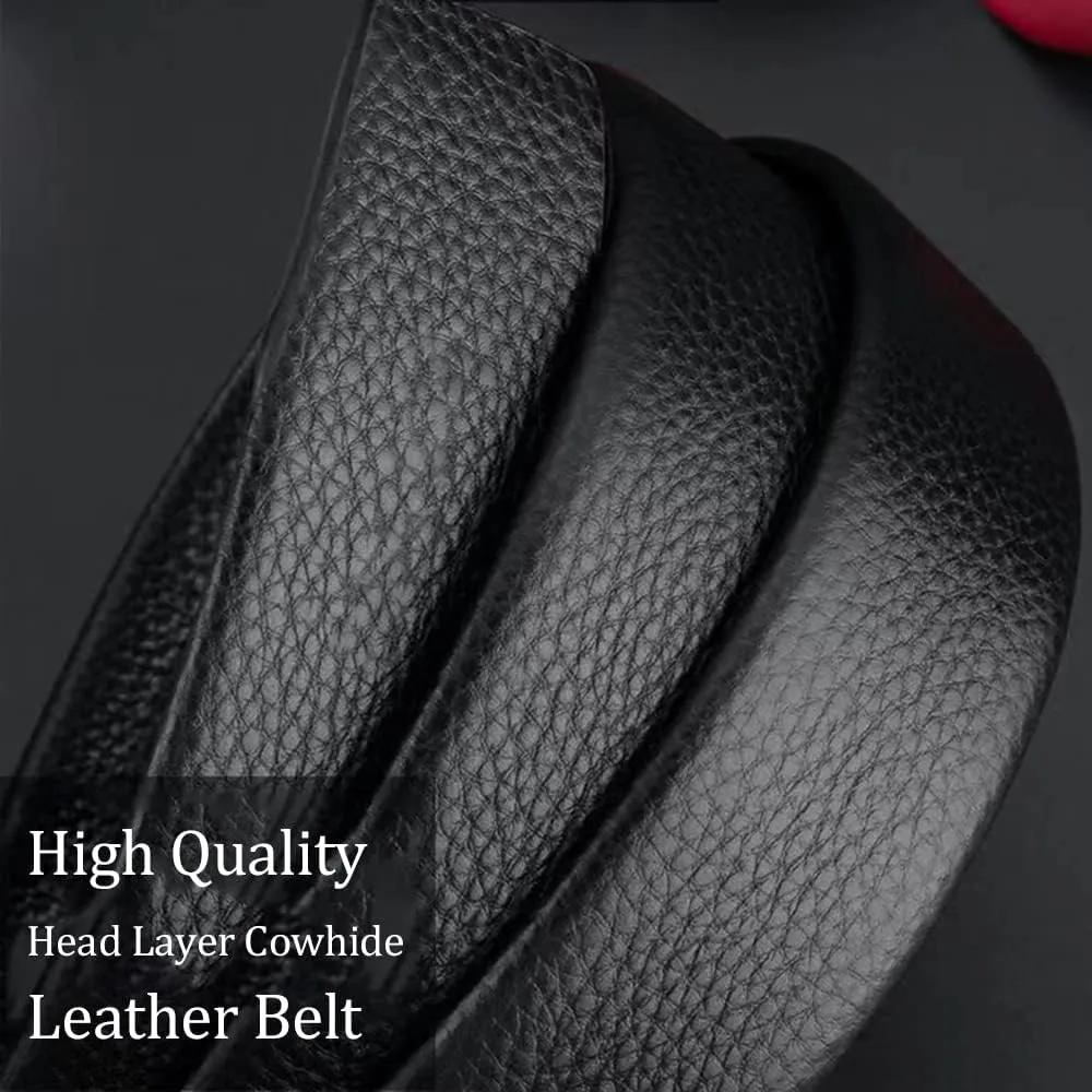 Ratchet Leather Belts for Men Trend Fashion Designer Belts for Dress,with Gift Box
