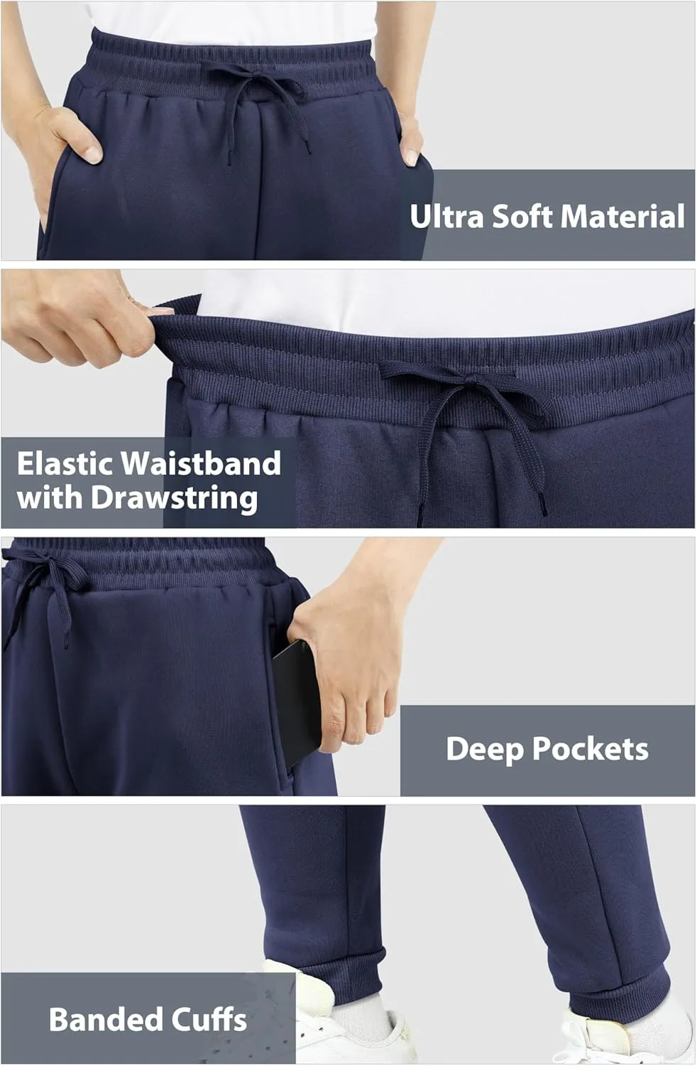 Resinta 4 Pack Boys' Athletic Sweatpants Fleece Active Sweatpants with Pockets Drawstring Jogger Sweatpants
