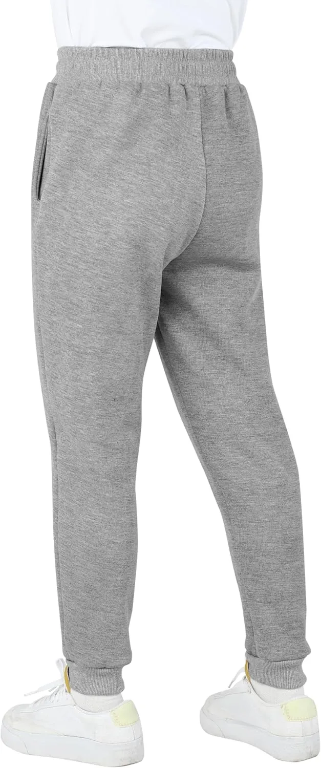 Resinta 4 Pack Boys' Athletic Sweatpants Fleece Active Sweatpants with Pockets Drawstring Jogger Sweatpants