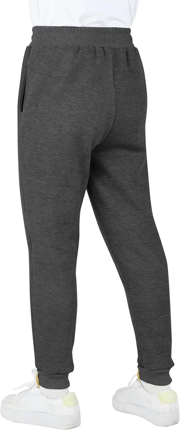 Resinta 4 Pack Boys' Athletic Sweatpants Fleece Active Sweatpants with Pockets Drawstring Jogger Sweatpants