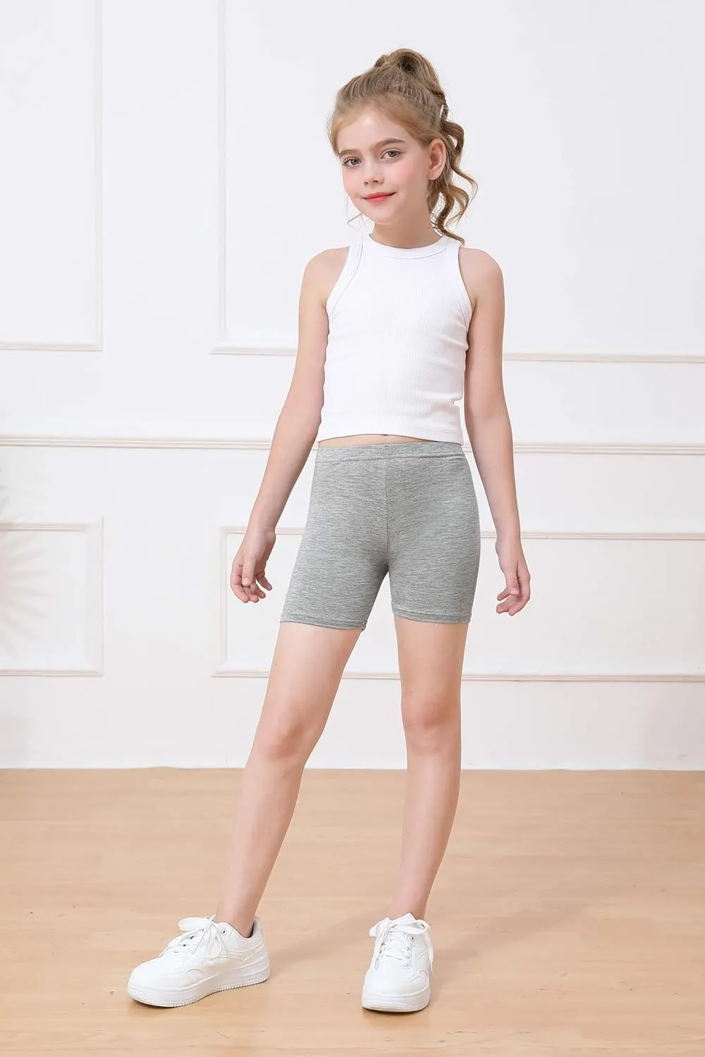Ruisita Toddler Girls Biker Shorts Under Dress Safety Dance Cartwheel Shorts for Kids