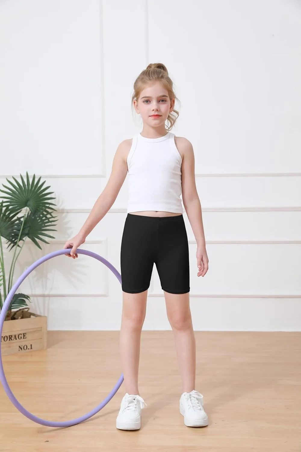 Ruisita Toddler Girls Biker Shorts Under Dress Safety Dance Cartwheel Shorts for Kids