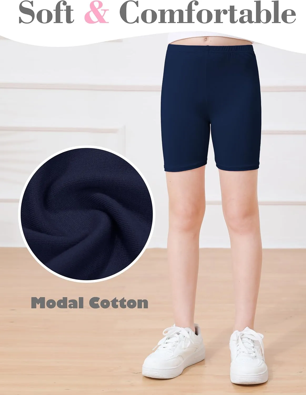 Ruisita Toddler Girls Biker Shorts Under Dress Safety Dance Cartwheel Shorts for Kids