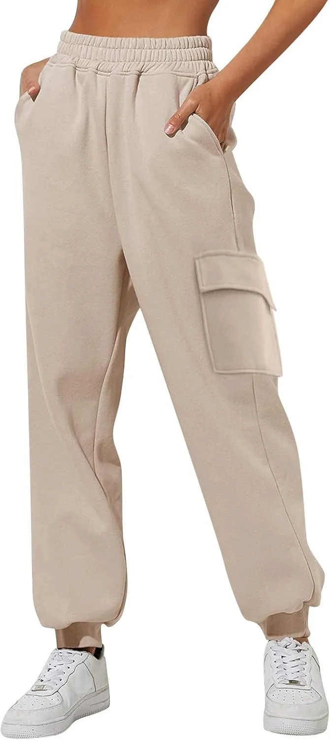 SHAOBGE Cargo Sweatpants for Women 2024 Baggy Sweatpants Jogger Sweatpants Cargo Joggers High Waisted Sweatpants with Pockets