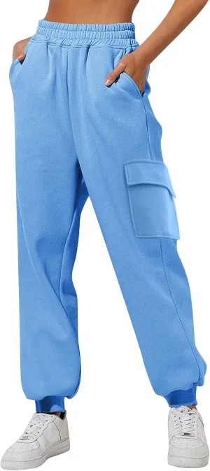 SHAOBGE Cargo Sweatpants for Women 2024 Baggy Sweatpants Jogger Sweatpants Cargo Joggers High Waisted Sweatpants with Pockets
