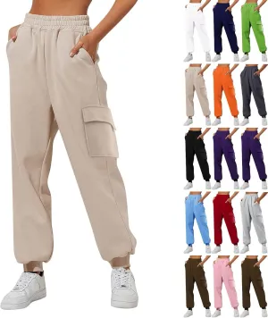SHAOBGE Cargo Sweatpants for Women 2024 Baggy Sweatpants Jogger Sweatpants Cargo Joggers High Waisted Sweatpants with Pockets