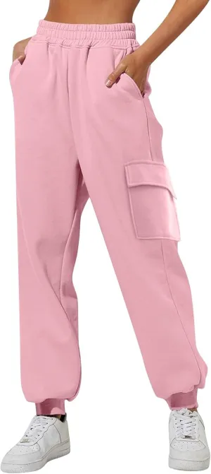 SHAOBGE Cargo Sweatpants for Women 2024 Baggy Sweatpants Jogger Sweatpants Cargo Joggers High Waisted Sweatpants with Pockets