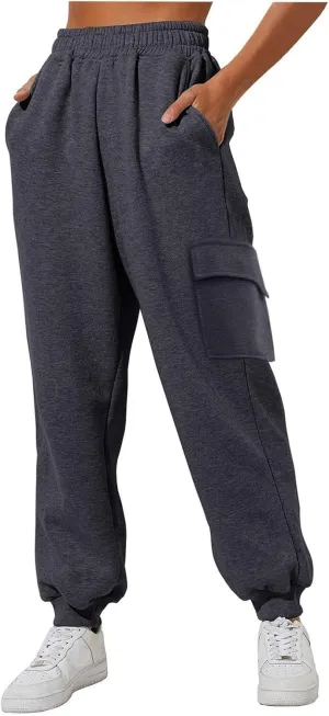 SHAOBGE Cargo Sweatpants for Women 2024 Baggy Sweatpants Jogger Sweatpants Cargo Joggers High Waisted Sweatpants with Pockets