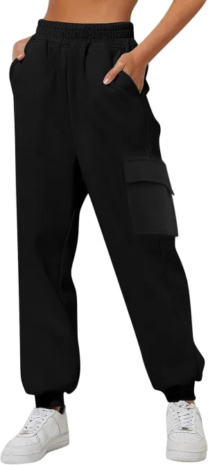 SHAOBGE Cargo Sweatpants for Women 2024 Baggy Sweatpants Jogger Sweatpants Cargo Joggers High Waisted Sweatpants with Pockets