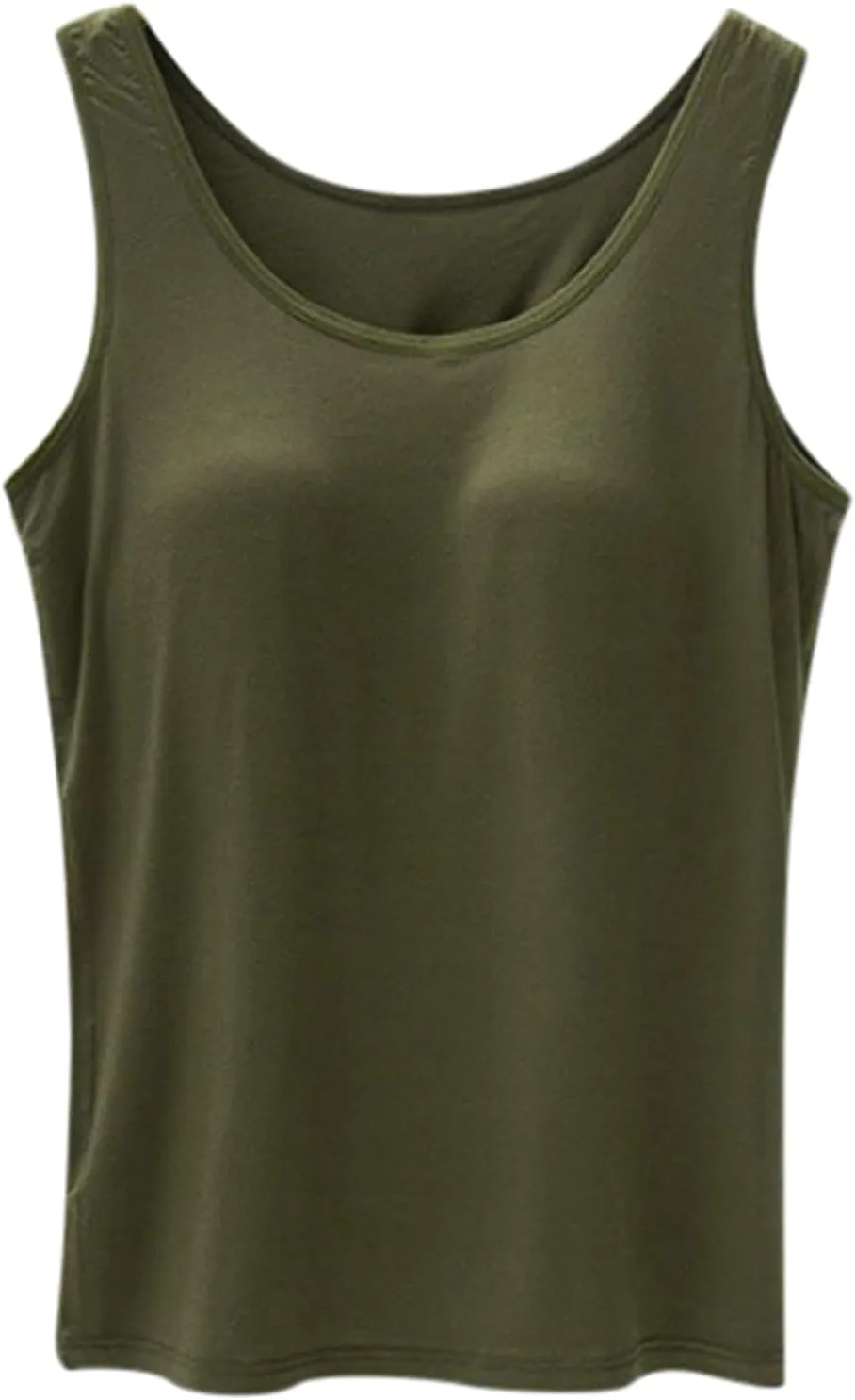 Shelf Bra Camisole Tops for Women Spaghetti Strap Tank Top Basic Padded Cotton Cami Shirts