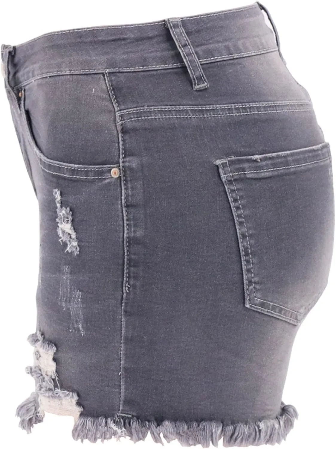 Sinzelimin Womens Jeans Shorts High Waisted Ripped Frayed Raw Hem Stretchy Denim Shorts 2024 Summer Fashion Beach Shorts