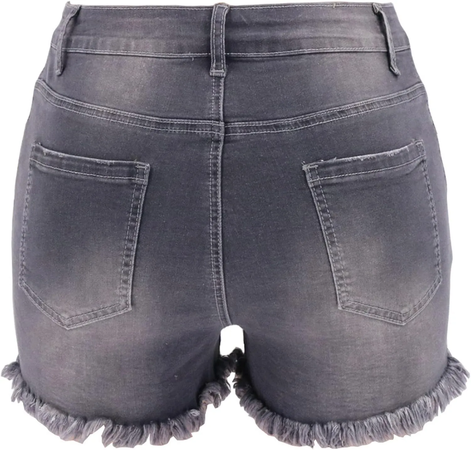 Sinzelimin Womens Jeans Shorts High Waisted Ripped Frayed Raw Hem Stretchy Denim Shorts 2024 Summer Fashion Beach Shorts