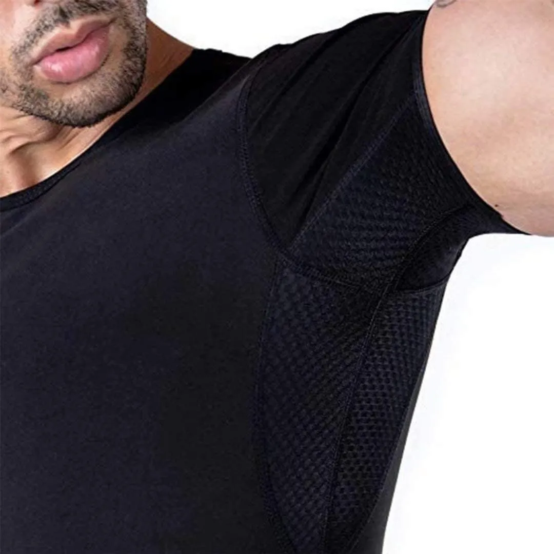 Slimming Shirt For Men Slimming Sauna Suit For Women For Sweating Slimming Belts Anti-Cellulite Short Sleeve Sports Shirt For Gym Fitness Running(Men,Large)