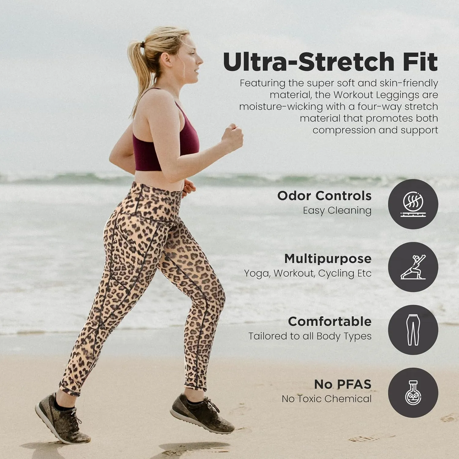 Stan Athletics- High Waist Compression Leggings for Women, Ladies Yoga Pants