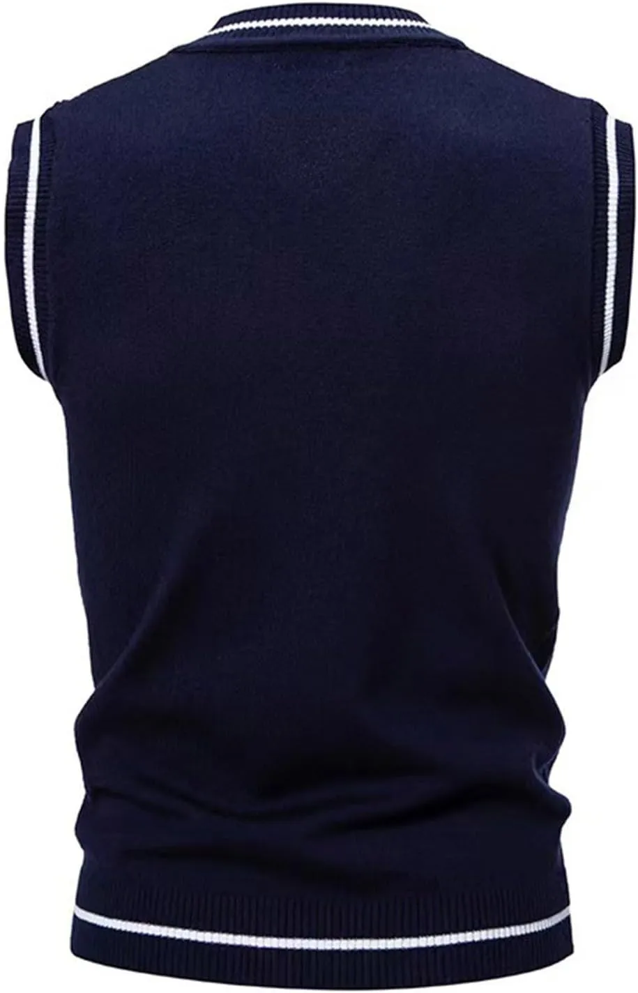 Sweater Vest for Men V Neck Sleeveless Knitted Pullover Casual Slim Fit All Match Sweater Tops Trendy Knitwear