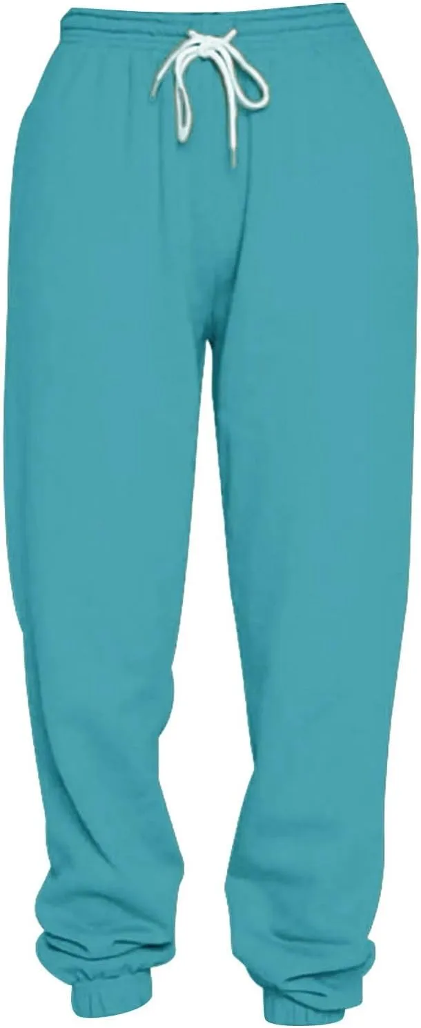 Sweatpants for Women Joggers Baggy Waist Casual Loose Foot Fleece Sweatpants Womens Bottom Sweatpants Pockets