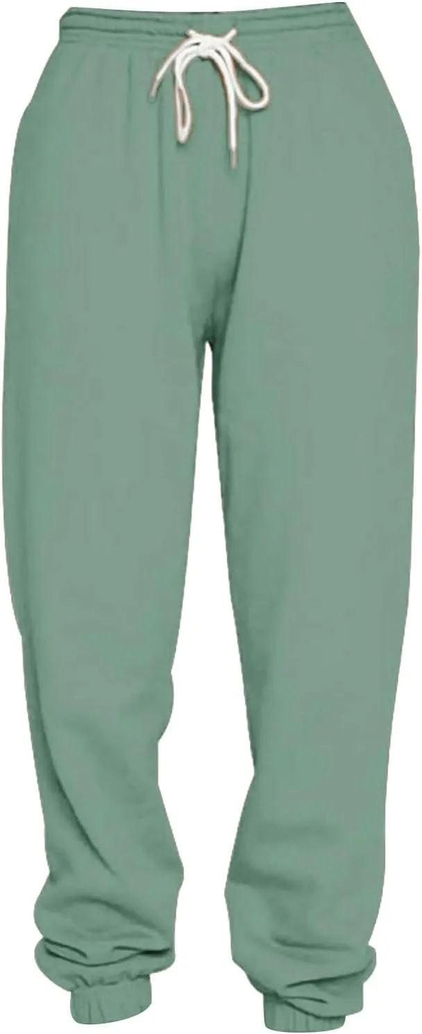 Sweatpants for Women Joggers Baggy Waist Casual Loose Foot Fleece Sweatpants Womens Bottom Sweatpants Pockets