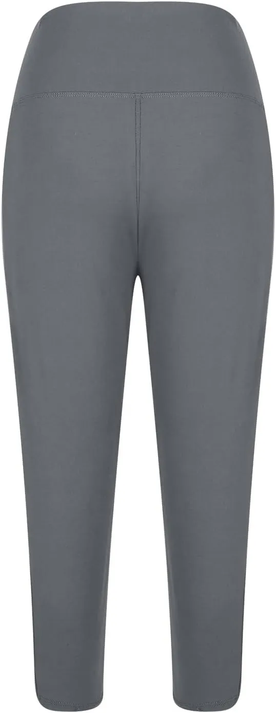 TANGNADE Women Yoga Capri Pants Plus Size Leggings Stretchy High Waist Workout Trouser Workout Pants with Pockets