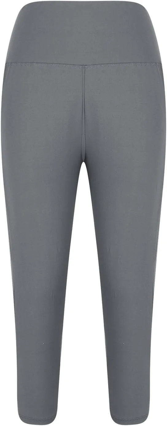 TANGNADE Women Yoga Capri Pants Plus Size Leggings Stretchy High Waist Workout Trouser Workout Pants with Pockets