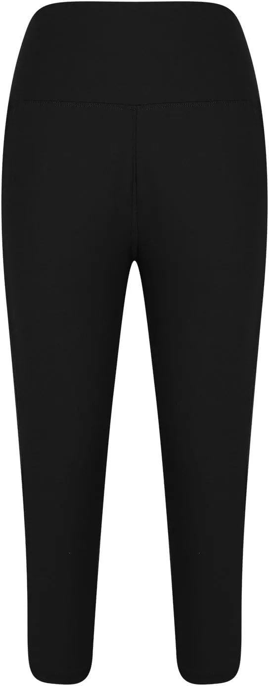 TANGNADE Women Yoga Capri Pants Plus Size Leggings Stretchy High Waist Workout Trouser Workout Pants with Pockets