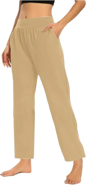 TANGNADE Womens Yoga Leggings High Waisted with Pockets Soft Pajama Pants Comfy Casual Lounge Workout Pants Trouser
