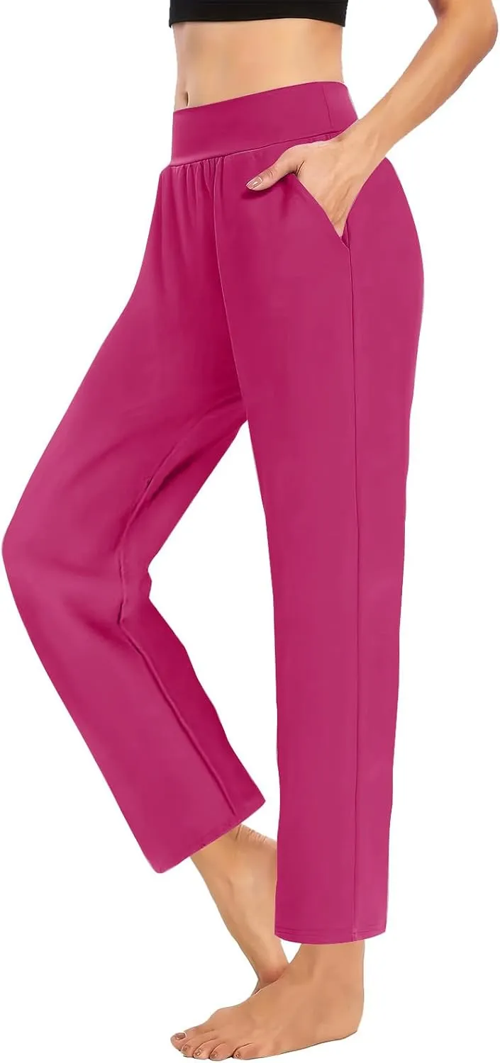 TANGNADE Womens Yoga Leggings High Waisted with Pockets Soft Pajama Pants Comfy Casual Lounge Workout Pants Trouser