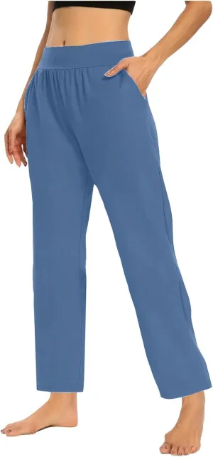 TANGNADE Womens Yoga Leggings High Waisted with Pockets Soft Pajama Pants Comfy Casual Lounge Workout Pants Trouser