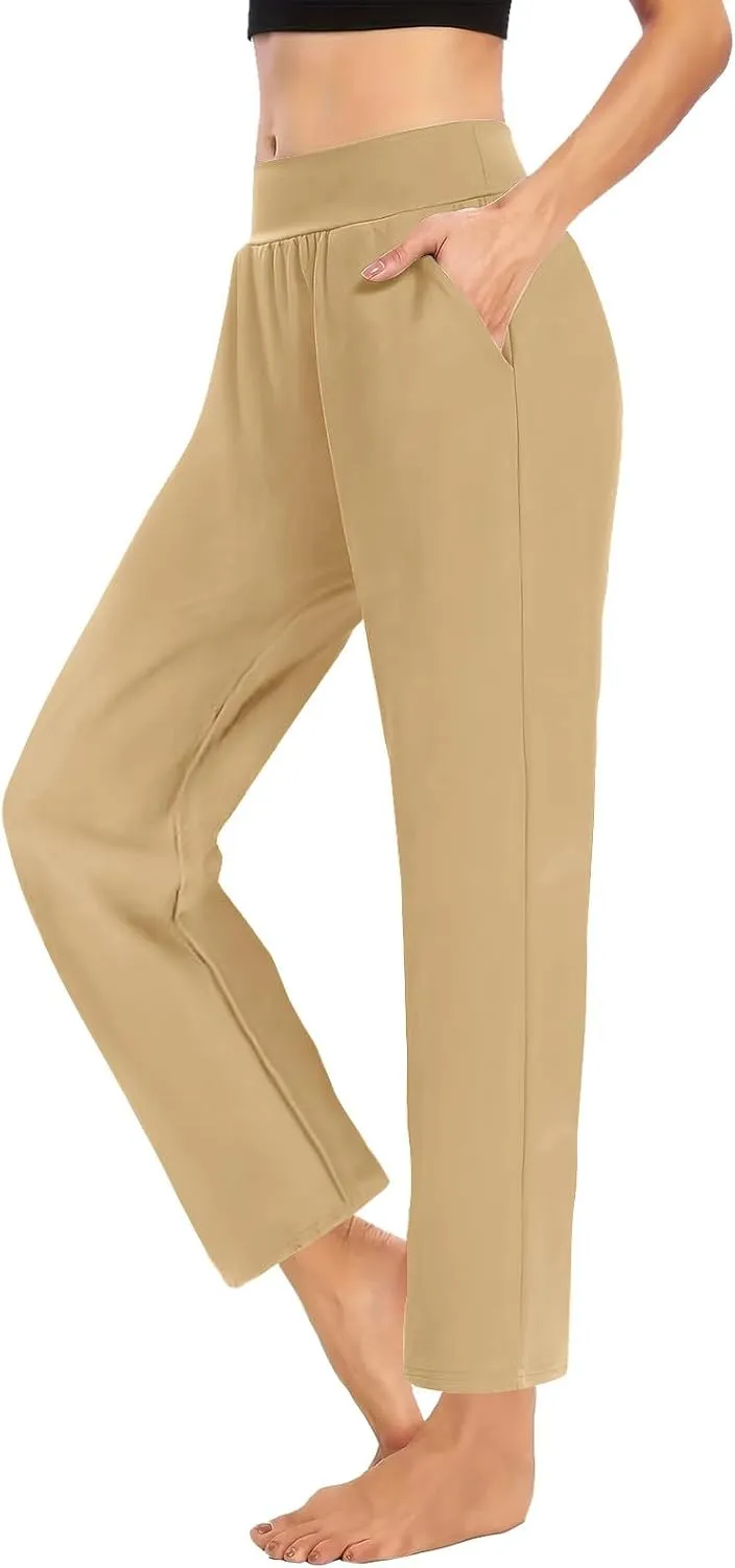 TANGNADE Womens Yoga Leggings High Waisted with Pockets Soft Pajama Pants Comfy Casual Lounge Workout Pants Trouser