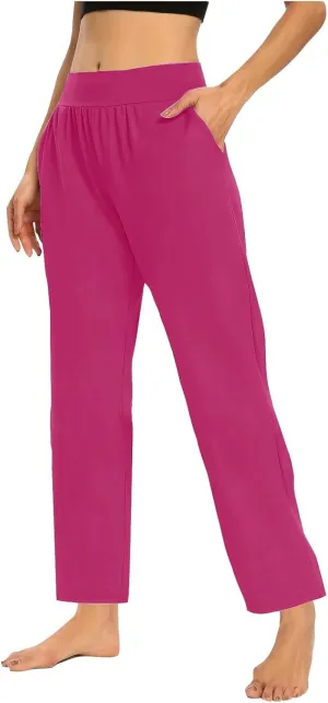 TANGNADE Womens Yoga Leggings High Waisted with Pockets Soft Pajama Pants Comfy Casual Lounge Workout Pants Trouser