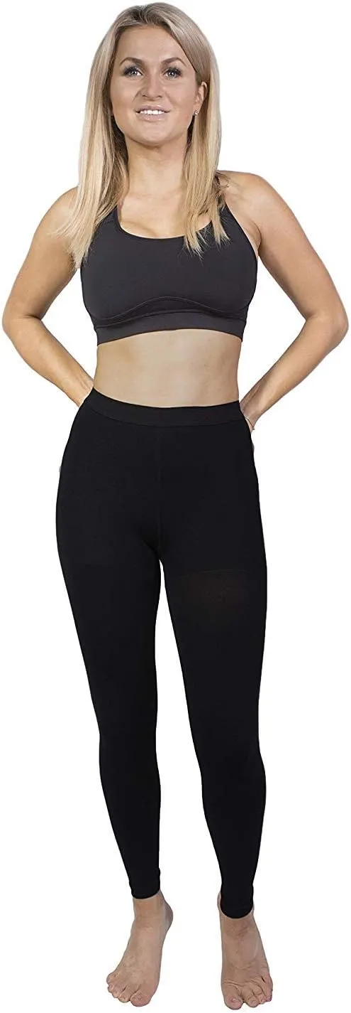 Terramed Advanced Graduated Compression Leggings Women | 20-30 mmHg Footless Microfiber Leggings Tights