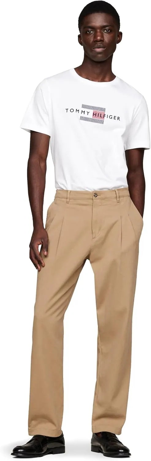 Tommy Hilfiger Men's Short Sleeve Cotton Graphic T-Shirts with Embroidered Flag Logo, Also Available in Big & Tall