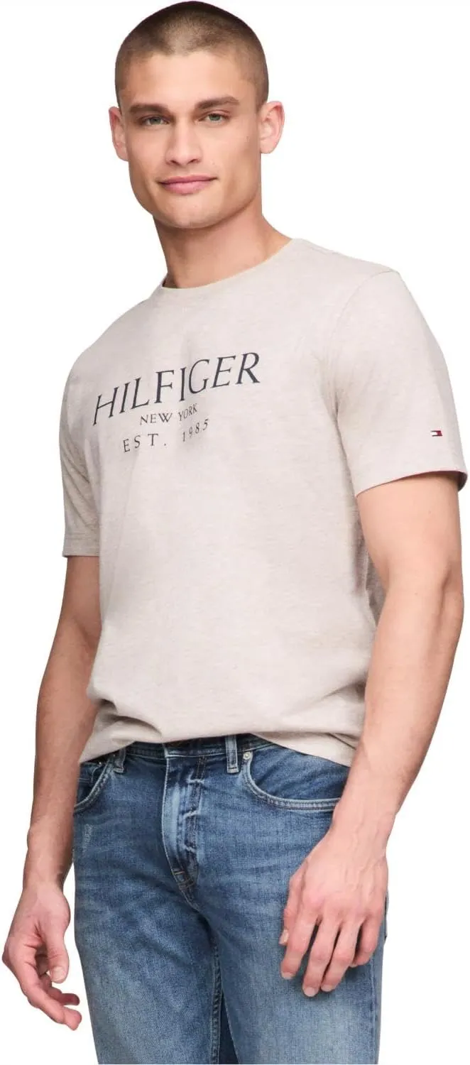 Tommy Hilfiger Men's Short Sleeve Cotton Graphic T-Shirts with Logo, Also Available in Big & Tall