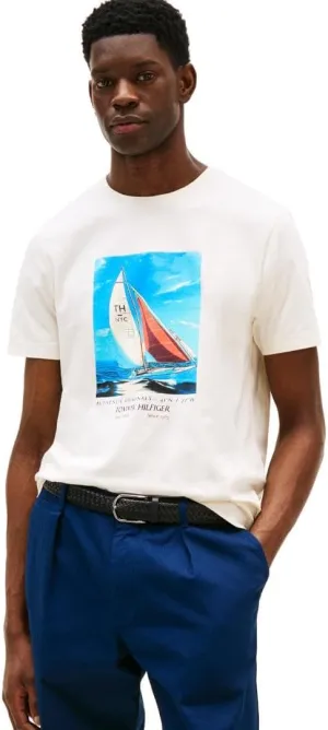 Tommy Hilfiger Men's Short Sleeve Cotton Graphic T-Shirts with Photo Print Design